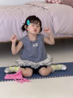 【90-140cm】トップス 女の子 ノースリーブ チェック柄 切り替え - 画像 (6)