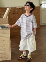 【90-160cm】半袖Ｔシャツ 男の子 ボーダー柄 お出かけに