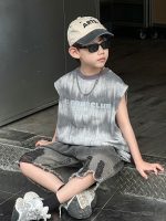 【90-130cm】ベストorショートパンツ 男の子 デニム トレンド - 画像 (6)