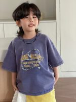 【100-150cm】Tシャツ 夏新作 ランドネック 半袖 プリント - 画像 (4)