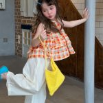 【90-140cm】ベストorパンツ 女の子 チェック柄 ホルターネック - 画像 (3)