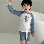 【85-135cm】水着 ロングスリーブ セパレート スイムウェア - 画像 (3)