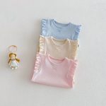 【73-120cm】ベスト or パンツ ベビー 女の子 無地 おしゃれ フリルデザイン