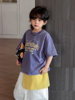 【100-150cm】Tシャツ 夏新作 ランドネック 半袖 プリント - 画像 (3)
