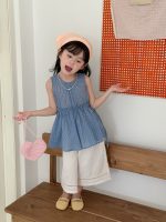 【90-140cm】トップス 女の子 チェック柄 ノースリープ - 画像 (2)