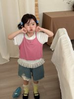 【90-140cm】トップス 女の子 2点セット レースフリル - 画像 (5)