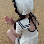 【90-140cm】水着 セーラー かわいい スイムウェア - 画像 (4)