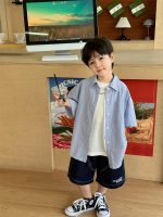 【90-120cm】シャツ 男の子 ストライプ ルーズ ファッション - 画像 (3)