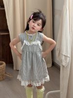 【90-140cm】ベストorキャミソールワンピース 女の子 レースフリル　スウィート - 画像 (3)