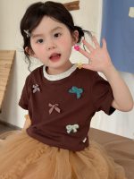 【80-140cm】半袖Ｔシャツ 女の子 リボン スウィート - 画像 (4)