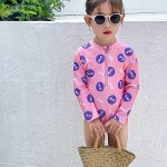 【90-140cm】水着 かわいい ハーフジッパー スイムウェア - 画像 (6)
