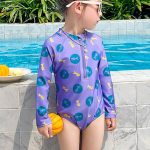 【90-140cm】水着 かわいい ハーフジッパー スイムウェア - 画像 (13)