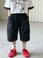 【90-160cm】ショートパンツ 男の子 ポケット付き カーゴパンツ - 画像 (2)
