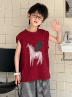 【100-160cm】ノースリーブTシャツ 夏 キッズ ペガサスプリント デイリーカジュアル - 画像 (6)
