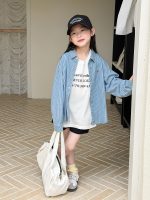 【100-170cm】シャツ 女の子 ストライプ ベーシック 肌触り良い - 画像 (2)