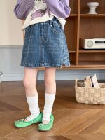 【100-170cm】デニムスカート 女の子 トレンド 合わせやすい