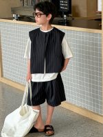 【90-160cm】セットアップ 男の子 ストライプ トレンド