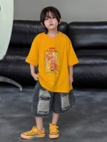 【100-150cm】Tシャツ ラウンドネック ゆったり プリント 半袖 - 画像 (3)