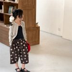 【80-130cm】パンツ 女の子 フラワー ワイドレッグ おしゃれ - 画像 (3)