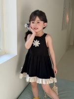 【90-140cm】ワンピース 女の子 フラワー ノースリープ ホルターネック