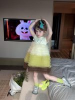 【90-150cm】ワンピース 女の子 ガーリー チュール 切り替え - 画像 (6)