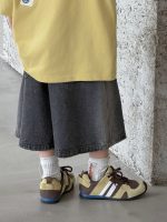 【100-150cm】ショートパンツ デニム 無地 ゆったり ダメージジーンズ - 画像 (4)