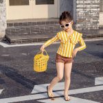 【90-140cm】水着 ストライプ フリル おしゃれ - 画像 (12)