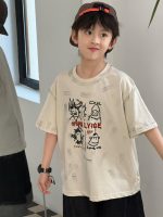 【100-160cm】半袖Tシャツ キッズ カートゥーン グラフィティプリント 週末のお出かけ - 画像 (2)