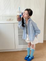 【100-170cm】シャツ 女の子 チェック柄 日焼け防止 - 画像 (4)