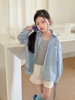 【100-170cm】シャツ 女の子 チェック柄 日焼け防止 - 画像 (3)