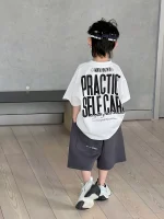 【100-160cm】Tシャツ プリント アルファベット 男の子 - 画像 (2)