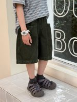 【100-160cm】5分丈デニムショーツ キッズ 中腰フィット 微弾性 動きやすい - 画像 (5)