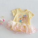 【73-120cm】半袖Ｔシャツ ベビー チュール フリル プリント - 画像 (6)