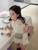 【80-130cm】ワンピース 女の子 ノースリーブ ティアード 韓国風 - 画像 (3)