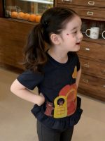【90-150cm】半袖Ｔシャツorパンツ 女の子 カートゥーン フリル - 画像 (6)