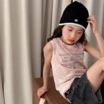 【80-130cm】ベスト 女の子 英字 プリント シンプル - 画像 (4)