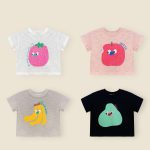 【73-120cm】半袖Tシャツ カラフルなイラスト 極上の肌触り  綿100％