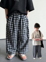 【100-170cm】パンツ 男の子 チェック柄 合わせやすい