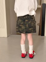 【100-170cm】スカート 女の子 おしゃれ ストリート カモフラー - 画像 (3)
