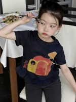 【90-150cm】半袖Ｔシャツorパンツ 女の子 カートゥーン フリル - 画像 (5)