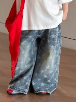 【100-160cm】ジーンズ デニム ボトムズ 星柄 ゆったり - 画像 (6)