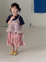 【90-140cm】トップスorキャミソールorパンツ 女の子 チェック柄 カートゥーン