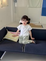 【90-140cm】半袖Ｔシャツ 女の子 ドット柄 フリル - 画像 (3)