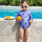 【90-140cm】水着 かわいい ハーフジッパー スイムウェア - 画像 (12)