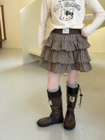 【100-170cm】ミニスカート 女の子 韓国風 ガーリー チェック柄 - 画像 (2)