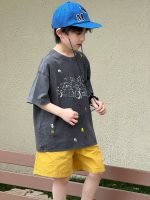 【100-160cm】Tシャツ 半袖 男の子 ペイント風 グラフィティT  レトロカートゥーン アート - 画像 (4)