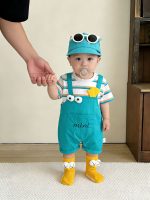 【66-100cm】ロンパース ベビー 半袖 かわいい ボーダー柄 - 画像 (6)