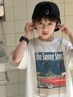 【100-160cm】Tシャツ 半袖 ラウンドネック ストリート カジュアル おしゃれ見え - 画像 (6)