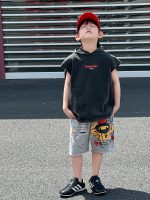 【90-120cm】半袖Ｔシャツorショートパンツ 男の子 フード付き ストリート風 - 画像 (7)
