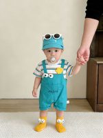 【66-100cm】ロンパース ベビー 半袖 かわいい ボーダー柄
